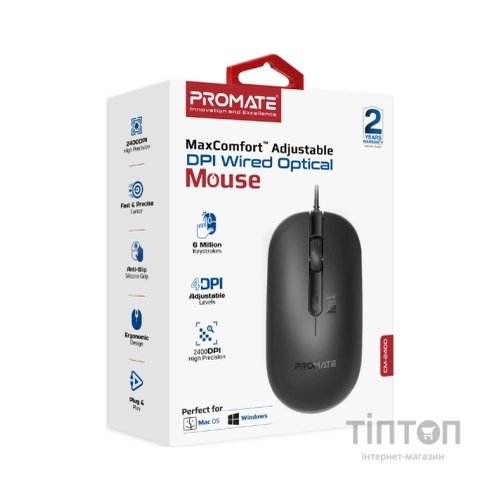 Мишка Promate CM-2400 USB Black (cm-2400.black)