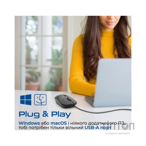 Мишка Promate CM-2400 USB Black (cm-2400.black)