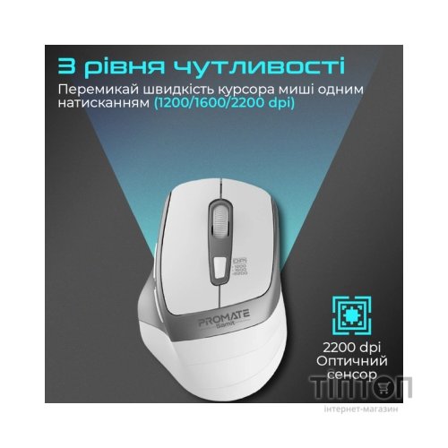 Мишка Promate Samit Wireless White (samit.white)