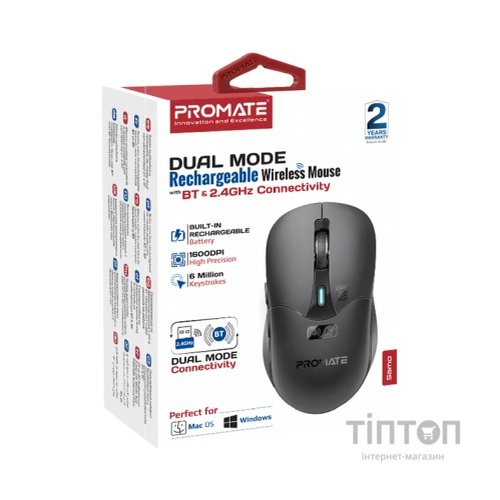 Мишка Promate Samo Wireless/Bluetooth Black (samo.black)