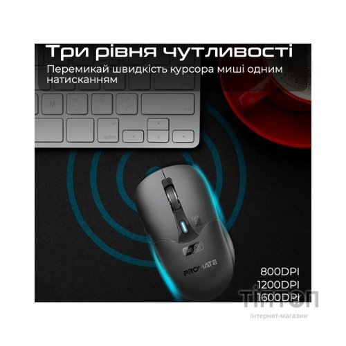 Мишка Promate Samo Wireless/Bluetooth Black (samo.black)
