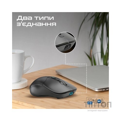 Мишка Promate Samo Wireless/Bluetooth Black (samo.black)