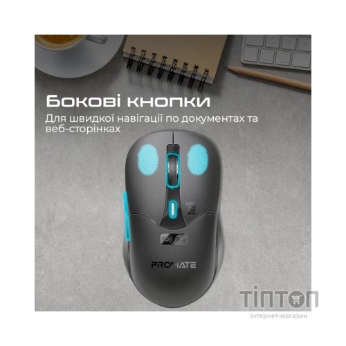 Мишка Promate Samo Wireless/Bluetooth Black (samo.black)