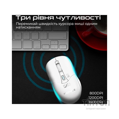 Мишка Promate Samo Wireless/Bluetooth White (samo.white)