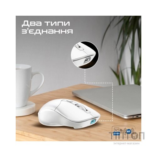 Мишка Promate Samo Wireless/Bluetooth White (samo.white)