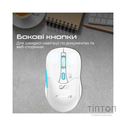 Мишка Promate Samo Wireless/Bluetooth White (samo.white)