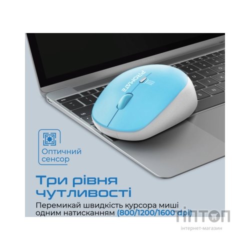 Мишка Promate Tracker Wireless Blue (tracker.blue)