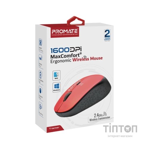 Мишка Promate Tracker Wireless Red (tracker.red)