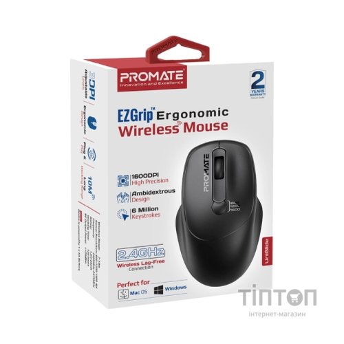 Мишка Promate UniGlide Wireless Black (uniglide.black)