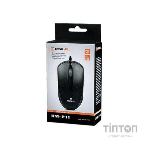 Мишка REAL-EL RM-211 чорна, USB