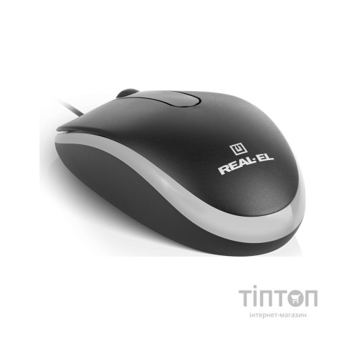 Мишка REAL-EL RM-217 USB Black/Gray (EL123200038)