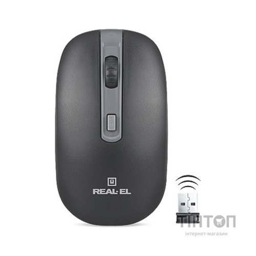 Мишка REAL-EL RM-303 black-grey