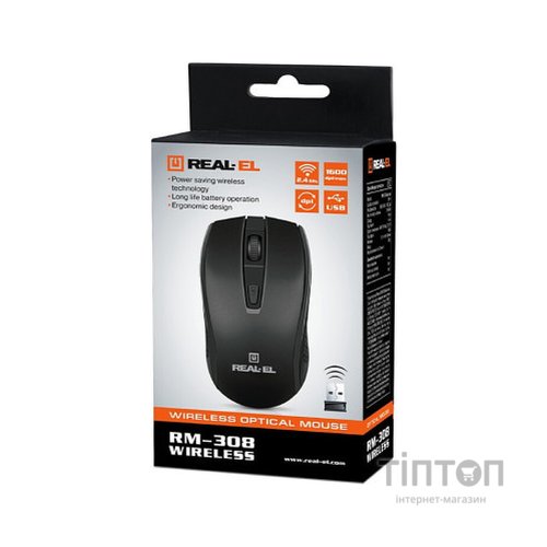 Мишка REAL-EL RM-308 Wireless Black