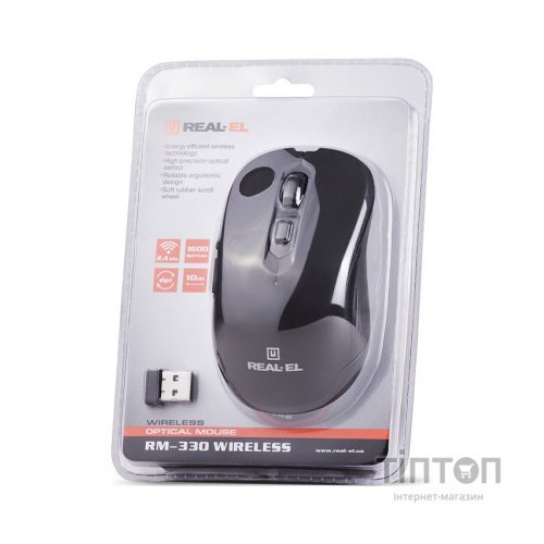 Мишка REAL-EL RM-330 Wireless Black