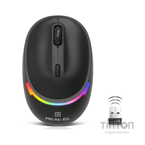 Мишка REAL-EL RM-440W Wireless/Bluetooth Black (EL123200045)