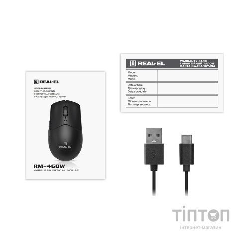 Мишка REAL-EL RM-460W Wireless/Bluetooth Black (EL123200048)