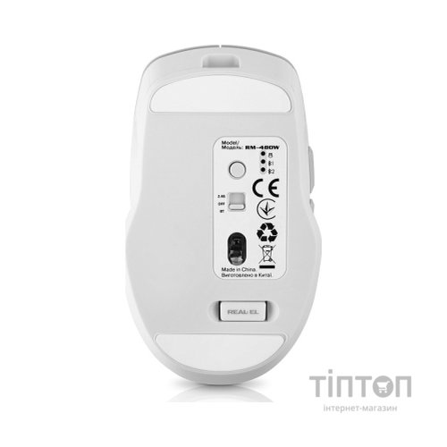 Мишка REAL-EL RM-480W Wireless/Bluetooth White (EL123200050)