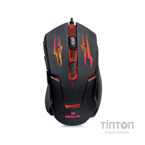 Мишка REAL-EL RM-520 Gaming чорна, USB