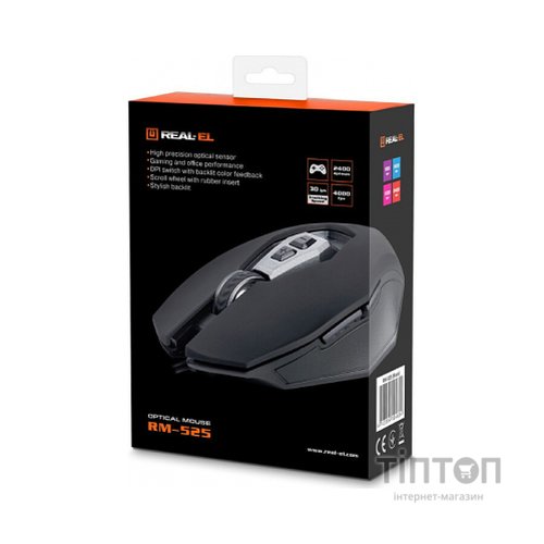 Мишка REAL-EL RM-525 Black