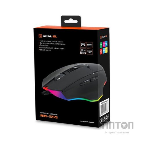 Мишка REAL-EL RM-555 USB Black