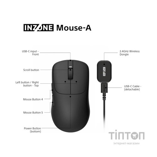 Мишка Sony INZONE Wireless/USB Black (MSEG500B.E)