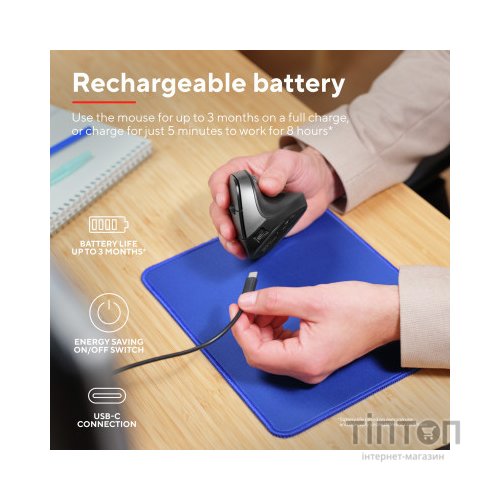Мишка Trust Bayo 2 Ergonomic Wireless/USB-A Black (25145)