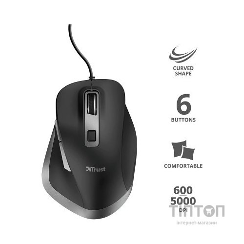 Мишка Trust Fyda Comfortable ECO USB Black-GREY (24728)