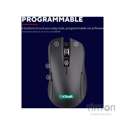 Мишка Trust GXT923 YBAR Wireless Black (24888)