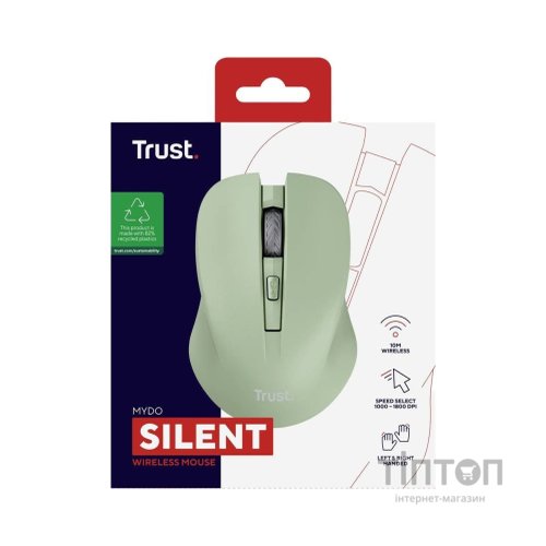 Мишка Trust Mydo Silent Wireless Green (25042)