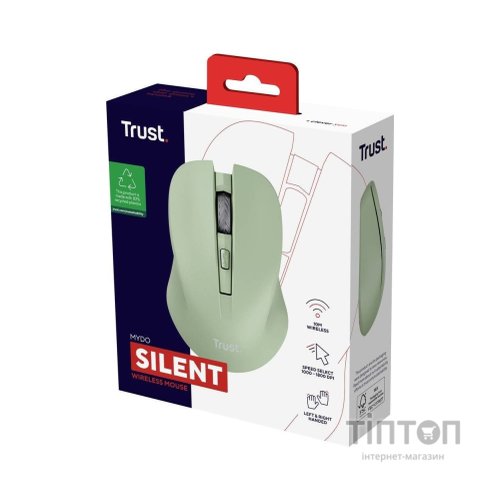 Мишка Trust Mydo Silent Wireless Green (25042)