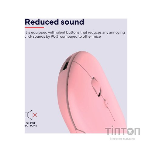 Мишка Trust Puck Wireless/Bluetooth Silent Pink (24125)
