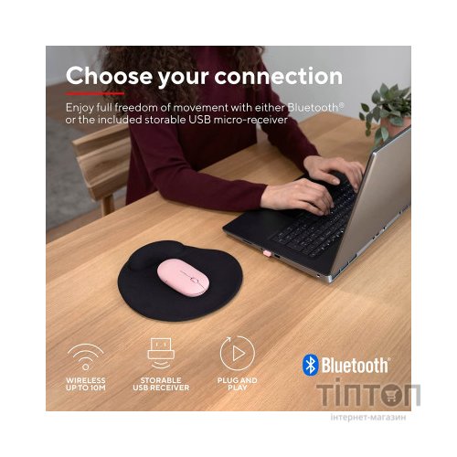 Мишка Trust Puck Wireless/Bluetooth Silent Pink (24125)