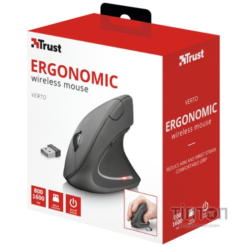 Мишка Trust Verto Wireless Ergonomic Black (22879)