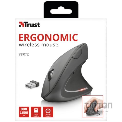 Мишка Trust Verto Wireless Ergonomic Black (22879)