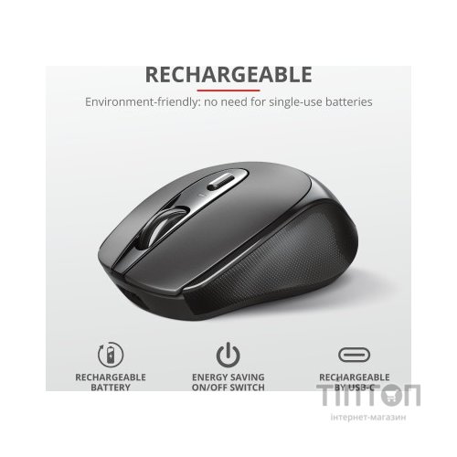 Мишка Trust Zaya Rechargeable Wireless Black (23809)