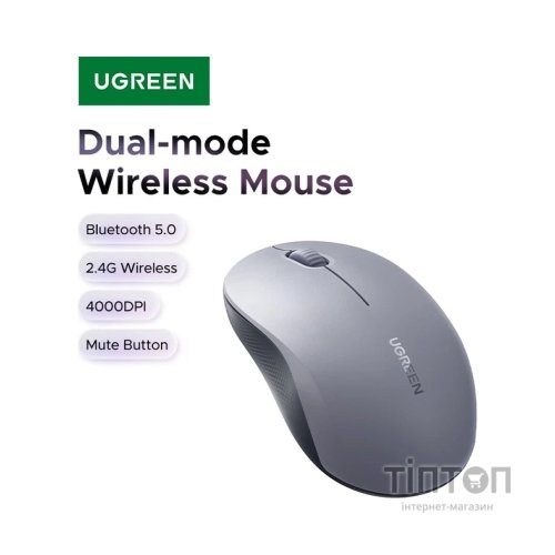 Мишка Ugreen M331 Wireless/Bluetooth Gray (65627)