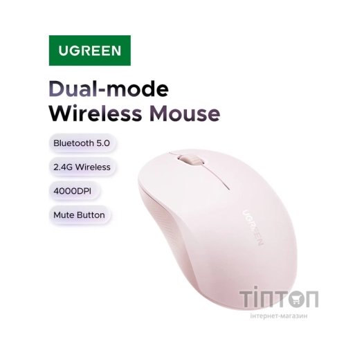 Мишка Ugreen M331 Wireless/Bluetooth Pink (65625)