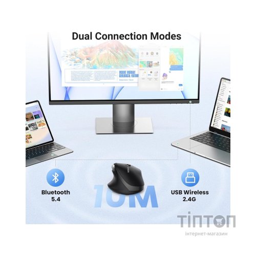 Мишка Ugreen M751 Wireless/Bluetooth Black (45792)