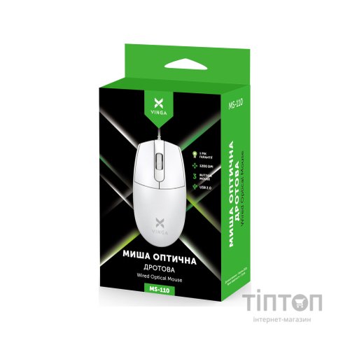 Мишка Vinga MS-110 White