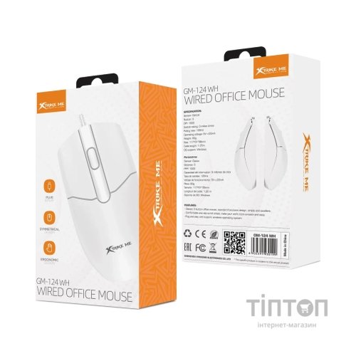 Мишка Xtrike ME GM-124 USB White (GM-124WH)