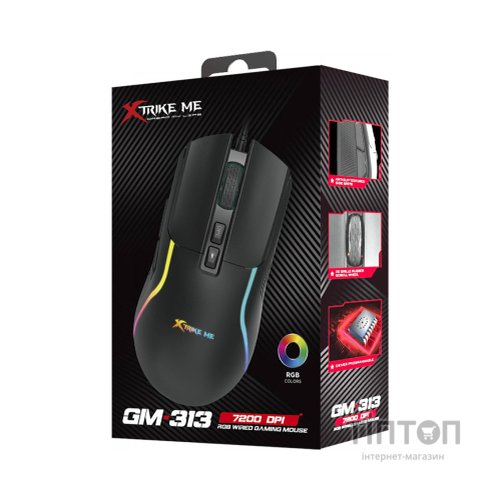 Мишка Xtrike ME GM-313 USB RGB Black (GM-313)