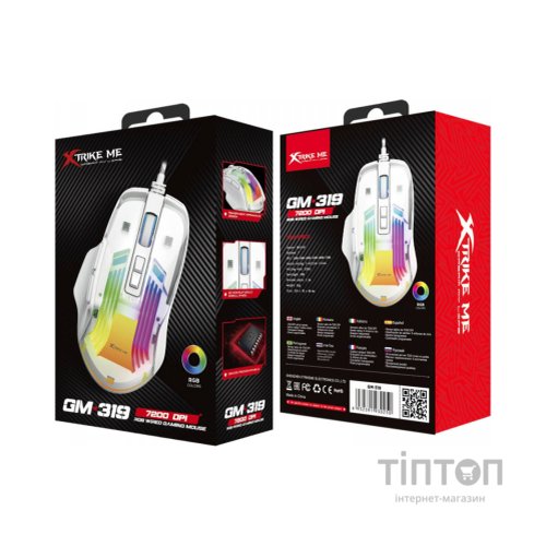 Мишка Xtrike ME GM-319 USB RGB White (GM-319)
