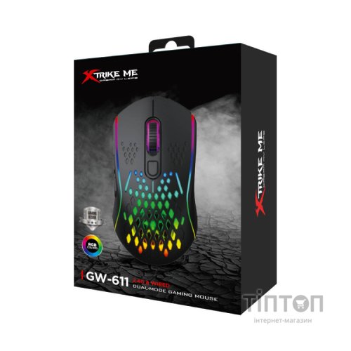 Мишка Xtrike ME GW-611 Wireless RGB Black (GW-611)