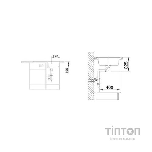Мийка кухонна Blanco 511942 TIPO 45S СТАЛЬ