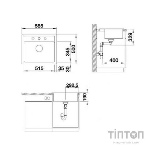 Мийка кухонна Blanco 523332 LEGRA 6 АНТРАЦИТ