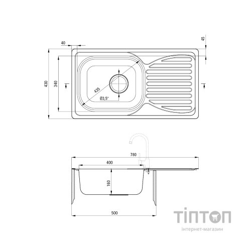 Мийка кухонна Deante Doppio (ZEN 0113)