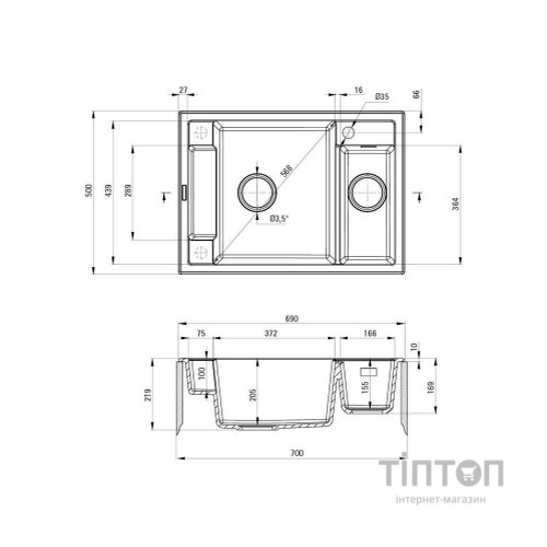 Мийка кухонна Deante Magnetic (ZRM A503)