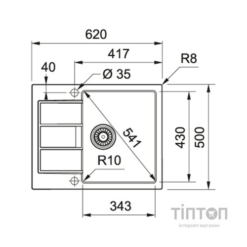 Мийка кухонна Franke Sirius S2D 611-62 (143.0627.382)