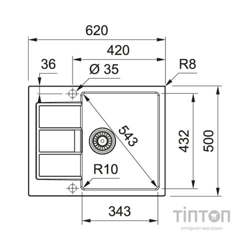 Мийка кухонна Franke Sirius SID 611-62/143.0627.288 (143.0627.288)