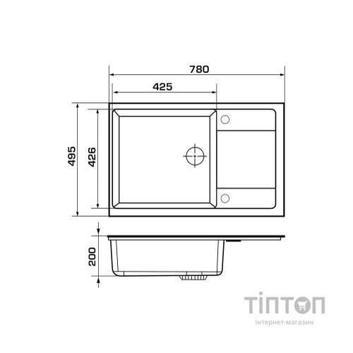 Мийка кухонна GRANADO Alicante black shine (gr2401)